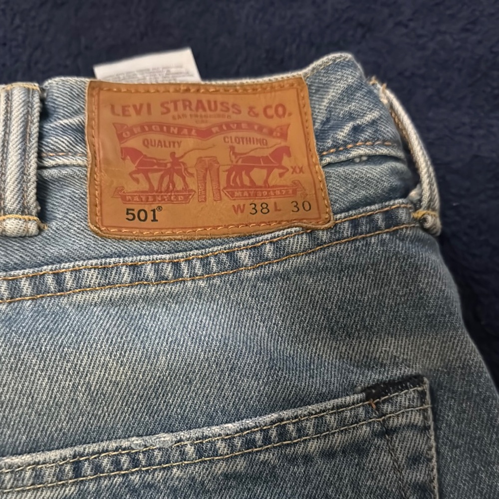 Levi's Men's Blue Jeans 501 Button Fly 38x30